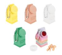 5 Pcs Pill Box Keyring, Keychain Pill Holder Organizer Portable Keyring Container Case Pocket Box,Waterproof Container Tiny Medicine Organizer for Travel Purse Pocket Handbag Outdoor