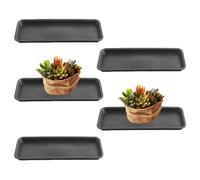 5 PCS Plant Trays for Pots Rectangular Plastic Plant Saucer Leakproof Plant Drip Trays Heavy Duty Plant Water Catcher Tray for Indoor Outdoor 15.9 * 5.9 * 0.7inch Black Plastic Plant SaucerPlant