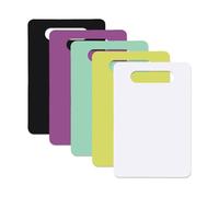 5 Pcs Plastic Chopping Board Set, BPA-Free, 29 x 19cm Flexible Cutting Board Mats with Handle, Non-Slip Cutting Pad for Kitchen, Dishwasher Safe(Multicolour)