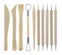 5 Pcs Plastic Clay Tools Set with 5 Pcs Dot Drill Pen, Modelling Clay Sculpting Tools, Wooden Stainless Steel Clay Modelling Tools with 1 Box for Adults Kids Pottery Craft Sculpting Modeling Shaping