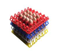 5 PCS Plastic Egg Trays holds 30 eggs Egg Holder Egg Storage Tray In 4 Colours (5PCS, Red)