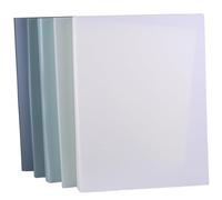 5 pcs Plastic Gradient Color Binder, Folder with Clear Plastic Pocket, Paper Document Photo case, School Office Home File Storage (Green)