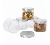 5 Pcs Plastic Jars With Screw On Lids Spice Jars Clear Slime Containers | Reusable Spice Jars for Kitchen Spice Containers for Beauty Products Kitchen & Household Storage