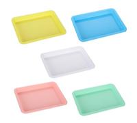 5 Pcs Plastic Kitten Litter Boxes Small Bunny Litter Box Open Cat Litter Box Pet Kitty Litter Pan Portable Cat Waste Tray for Indoor Cats, Standard Litter Boxes