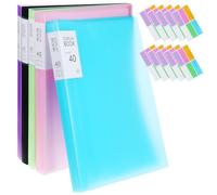 5 Pcs Plastic Legal Folder with 40 Pockets and Stickers Portable File Folder with Plastic Sleeves as Graduation Gifts for Formal Occasions and Meetings