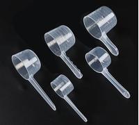 5 PCS Plastic Measuring Spoons Set - 50g, 35g, 25g, 20g,5g Protein Powder Scoops, Durable Kitchen Measurement Tools for Coffee, Spices, Milk Powder, Cereal, and Flour