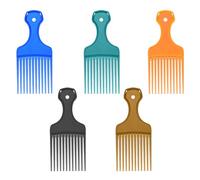 5 Pcs Plastic Wide Tooth Afro Lift Combs 5 Colors Hair Picks for Women Curly Hair for Styling Detangling Adding Volume Men Long Thick Tangled Hairs Gifts Blue Black Green Purple Orange 6.3 Inch