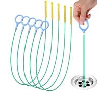 5 Pcs Plunger Sink Unblocker, Drain Unblocker, Anti-Break Sink Unblocker Tool, Drain Spiral Cleaning Hook Sticks, Drain Cleaner and Hair Catcher for Bathtub, Sewers, Sink, Kitchen (Green)