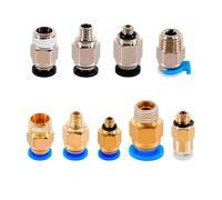 5 Pcs Pneumatic Connector For 3D Printer Parts Bowden Quick Jointer Coupler 1.75/3mm Pipe PC4 PC6 01 M6 M5 PTFE Tube Extruder(PC4-M5 Black)