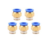 5 Pcs Pneumatic Connectors, Male Straight Quick Connector Air Hose Fittings, Brass Pneumatic Adapter Tools, R 1/2 Thread, 8mm OD