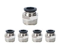 5 Pcs Pneumatic Fittings, Black Male Straight Quick Air Hose Connectors, Pneumatic Adapter Tools, R 1/2 Thread, Dia 10mm