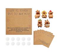 5 Pcs Pocket Hug Gift Capybara Gifts with Inspirational Cards Mini Animal Pocket Hug Decoration Cute Keepsake Ornament Positive Gifts Emotional Support Gift for Friends Lovers Birthday Valentines