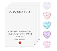 5 Pcs Pocket Hugs Heart Kit, Positive Energy Gifts, Mini Cute Colorful Love Shape with Encourage Card, Cheer Up Inspirational Gifts for Lover for Valentines Day Christmas Birthday