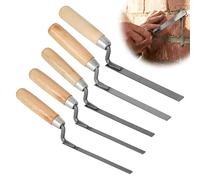 5 PCS Pointing Trowel Set 6 8 10 12 15 mm, Slim Trowel Set Metal Brick Tiling Tool Finger Trowels with Wood Handle Professional Finger Pointing Tool for Brick Tiling Masonry Work