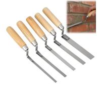 5 Pcs Pointing Trowel Set, Stainless Steel Finger Pointing Trowel, Finger Trowel for Bricklaying, 6/8/10/12/15 mm, Masonry Work, Repointing, Brick Joint Repair, Brickwork Repointing Gap Filling Tools