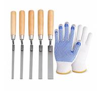 5 Pcs Pointing Trowel Set, Stainless Steel Finger Trowels with Gloves, Tool for Patio Pointing, Brick Tiling, Masonry Work, Repointing, Gap Filling, Jointing Kit for DIY and Professional Use