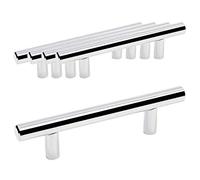 5 PCS Polished Chrome Kitchen Drawer Knobs Hole Spacing 76mm 3" Furniture Cabinet Door Handles Cupboard Pull Stainless Steel (Chrome Length:50mm)