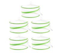 5 Pcs Pop Up Food Covers Tent, Collapsible Mesh Screen Net Protectors for Parties Outdoors Picnics Kitchen, Mesh Food Cover to Keep Out Flies Mosquitoes, Green