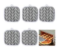 5 Pcs Pot Holder Oven Pot Holders 18 * 18cm Kitchen Pot Holders with Pocket Thickened Cotton Pot Holders Wear Resistant Pot Holders Heat Resistant Oven Square for Kitchen and Baking (Gray Diamond)