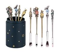5 Pcs Potter Makeup Brushes Set with Brushes Holder, Wi-zard Wand Makeup Brushes Set,Harry Gifts for Women Girls