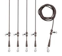 5 PCS Pre Rigged Rig Tube Tied Carp Fishing Rigs, Helicopter Set up Carp Anti Tangle Leaders Eady Action Leadcore Leaders for Weedy or Silty Bottom Outdoor Fishing Discreet Gravel Brown