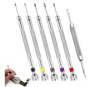 5 Pcs Precision Screwdriver Set Lightweight and Easy to Use Watchmakers Screwdrivers Reversible Blade Screwdriver (0.8/1.0/1.2/1.4/1.6mm) Stainless Steel for Watch Jewelry Sunglasses Repair