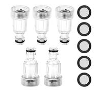 5 Pcs Pressure Washer Hose Fittings,3/4 Inch Garden Hose Connector, Durable Plastic Pressure Washer Inlet Filter Hose Connector, Quick Connect Gun Adapter for Garden and Home Use