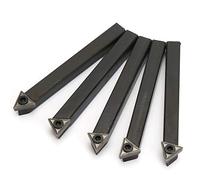 5 Pcs Professional 1/4in Indexable Tungsten Carbide Lathe Turning Tools - Versatile Insert Bits for Metalworking, Engineering, and Accurate Machining
