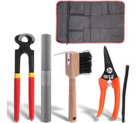 5 Pcs Professional Farrier Tools Value Supplies Kit with Mini 8 Inch Rasp Hoof File, 8 Inch Hoof Nipper, Roll Pack, Horseshoe Brush, Hoof Cutter for Horse, Horses Hoof Trimmers Shears Tools