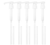 5 Pcs Pump Dispenser for 500 ml 1000 ml Bottles, Dosing Pump for Best Body Nutrition Containers, Reusable Pumps for Syrup Soap Shampoo Oils, with 5 Long and 5 Short Tubes
