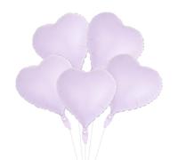 5 Pcs Purple Heart Balloons for Girls Women,Foil Balloons with Ribbons,18 Inch Heart Shaped Balloons Helium,Macaron Purple Balloons for Birthday Wedding Anniversary Valentines Baby Shower Party Decor