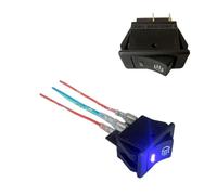 5 Pcs Push Button Switch 12V 35A ON OFF 4 Pin 4P Blue LED Light Universal Car Fog Light Auto Dash Dashboard Rocker Switch ON-OFF