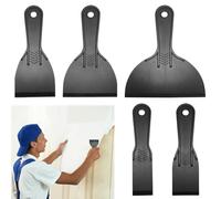 5 Pcs Putty Knife for Wood Filler, Plastic Filler Spreader Set, Plastic Scraper Spreader, Flexible Paint Scrapers Tools for Spackling, Patching, Decals, Wallpaper, Car Painting Scrapersg (Black)