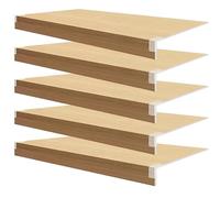 5 Pcs PVC Shelf Covers 40x9x2in Moisture Resistant Foamed PVC Wire Rack Covers for Pantry Laundry & Closet Shelves Removable Solid Wood Color Storage Solutions