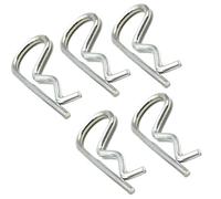 5 Pcs R Shaped Spring Cotter Pins Fastener Assortment Kit, for Hitch Pin Lock System 304 Stainless Steel Retaining Hair Pin ,R Clips Retaining Cotter Pins (M5x100mm)