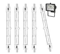 5 PCS R7s Halogen Bulb 118mm 400W LED Dimmable, 240V Security Light Bulb, Halogen Light Floodlight Bulbs, 2700K Warm White R7s Linear Halogen Outdoor Light Bulb for Spotlights, Landscape Lighting