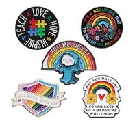 5 Pcs Rainbow Pride Pins LGBTQ Lovers Enamell Ally Pin for Doctor Nurse Shirt Backpack Hat Decoration Jewelry Accessories Gift
