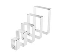 5 Pcs Rectangle Stainless Steel Cookie Cutters Rectangular Biscuit Molds Geometric Shapes Cookie Cutter Metal Pastry Cutters for Homemade Baking