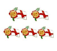 5 Pcs Red Poppy Badge England St George's Flag Pin Remembrance Day Veteran Soldier Enamel Brooch Memorabilia