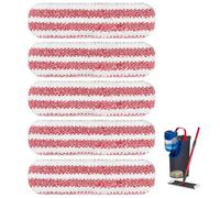 5 Pcs Replacement Mop Refill for Vileda H2prO/ O-Cedar H2prO Flat Mop System, Reusable & Washable Rags Pads for Wood Floors, Vinyl, Tile, Red