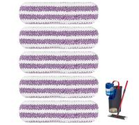 5 Pcs Replacement Mop Refill Pad for Vileda H2prO/ O-Cedar H2prO Flat Mop System, Microfiber Rags for Vinyl, Tile, Baseboards, Walls, Wood Floors, Purple