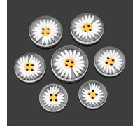 5 Pcs Resin Buttons for Sewing DIY Handicraft Size Range 11.5mm to 30mm, Daisy Design, Perfect for Crafts and Buttons for Sewing Projects