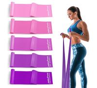 5 Pcs Resistance Bands for Working Out, Latex Free, Physical Therapy Bands, Exercise Bands Set for Stretching, Suitable for Rehab, Yoga,Pilates, Home Gym (Gradient Pink)