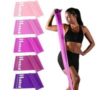 5 Pcs Resistance Bands for Working Out Women and Men, Physical Therapy Bands, Latex Free Elastic and Exercise Bands Set for Stretching, Suitable for Rehab, Yoga, Pilates, Gym, Home Exercise (Pink)