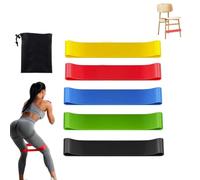 5 PCS Resistance Chair Bands Elastic Workout Loop Band Skin-Friendly Mini Fitness & Loop Exercise Band with 5 Different Resistance Levels for Exercise Gym Yoga Training Stretching Pilates Men Women