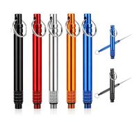 5 Pcs Reusable Toothpicks Multipurpose Portable Stainless Steel Tooth Picks with Protective Holder and Key Ring for Outdoor Home Use