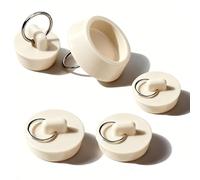 5 Pcs Rubber Bath Plugs, 5 Different Size Kitchen Sink Plug, Universal Bathtub Plug Drain Stopper for Bathtubs Kitchen Sinks Hand Basins (White)