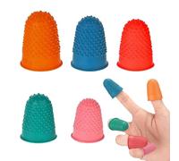 5 Pcs Rubber Finger Thimbles, 5 Sizes and Colors Reusable Finger Protectors, Rubber Thimbles Fingers Pads Grips for Paperwork Cutting Embroidery Money Counting Crafts Writing Sorting Tas