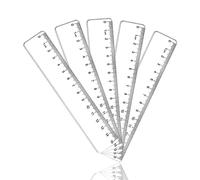5 PCS Ruler 15mm,Clear Small Rulers for School 15cm,6 Inch Plastic Ruler with Waves,Straight Geometric Ruler Set,Shatterproof Rulers Tool for Student Kids Teacher School Office Teaching