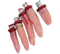 5 Pcs Scary Bloody Severed Chopped Off Fingers Chop Halloween Party Decorations Prop, Fake Fingers